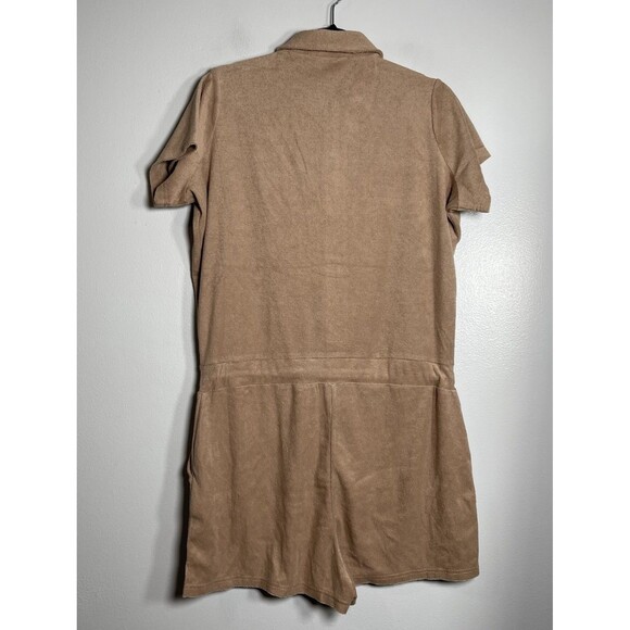 MELISSA ODABASH Cheryl Playsuit Romper Large Almond Beige Brown NEW Lounge Swim - Picture 10 of 13